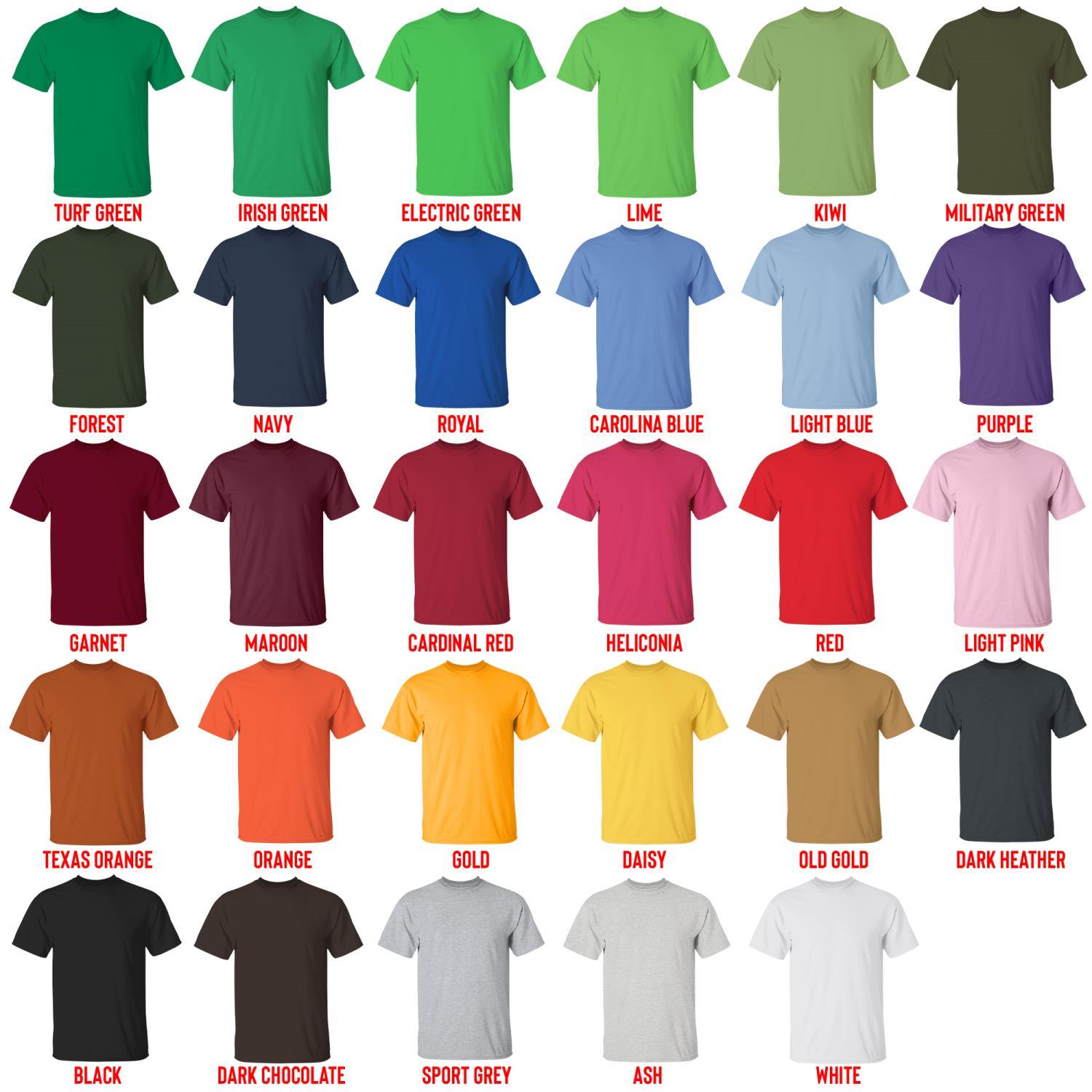 t shirt color chart - Jujutsu Kaisen UK Shop