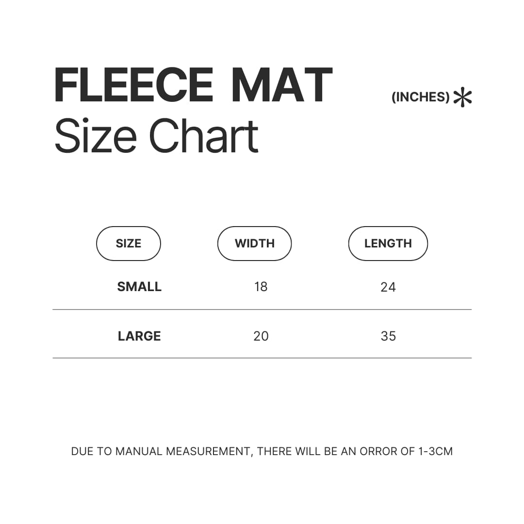 Fleece Mat Size Chart - Jujutsu Kaisen UK Shop