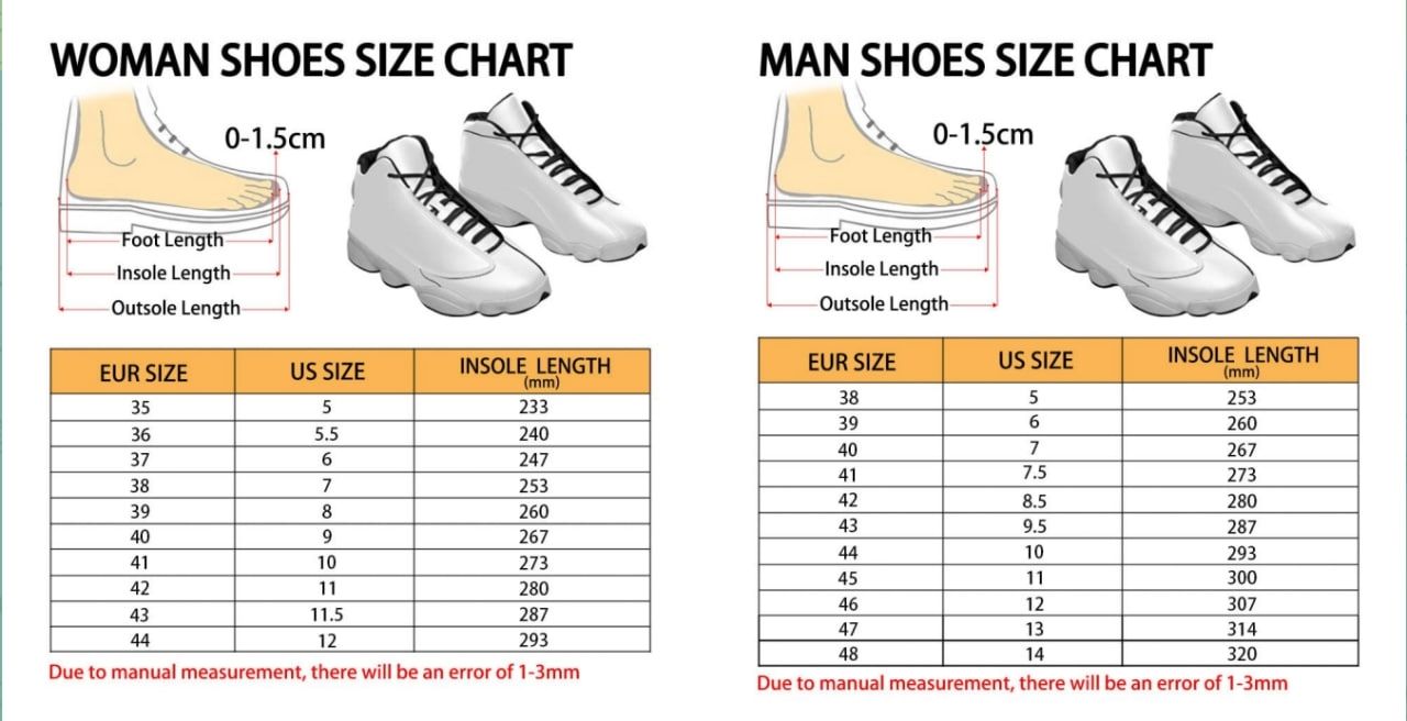 Air Jordan 13 Shoes Size Chart 1 - Haikyuu UK Shop